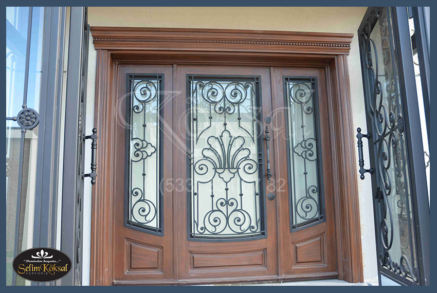 ahşap  görünümlü villa kapıları - dayanıklı villa kapıları - çelik villa kapıları